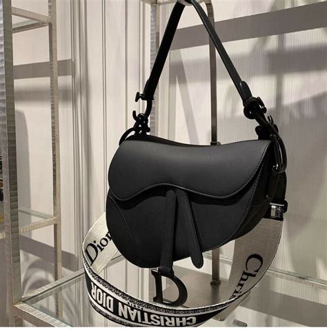 dior saddle total black|authentic christian dior saddle bag.